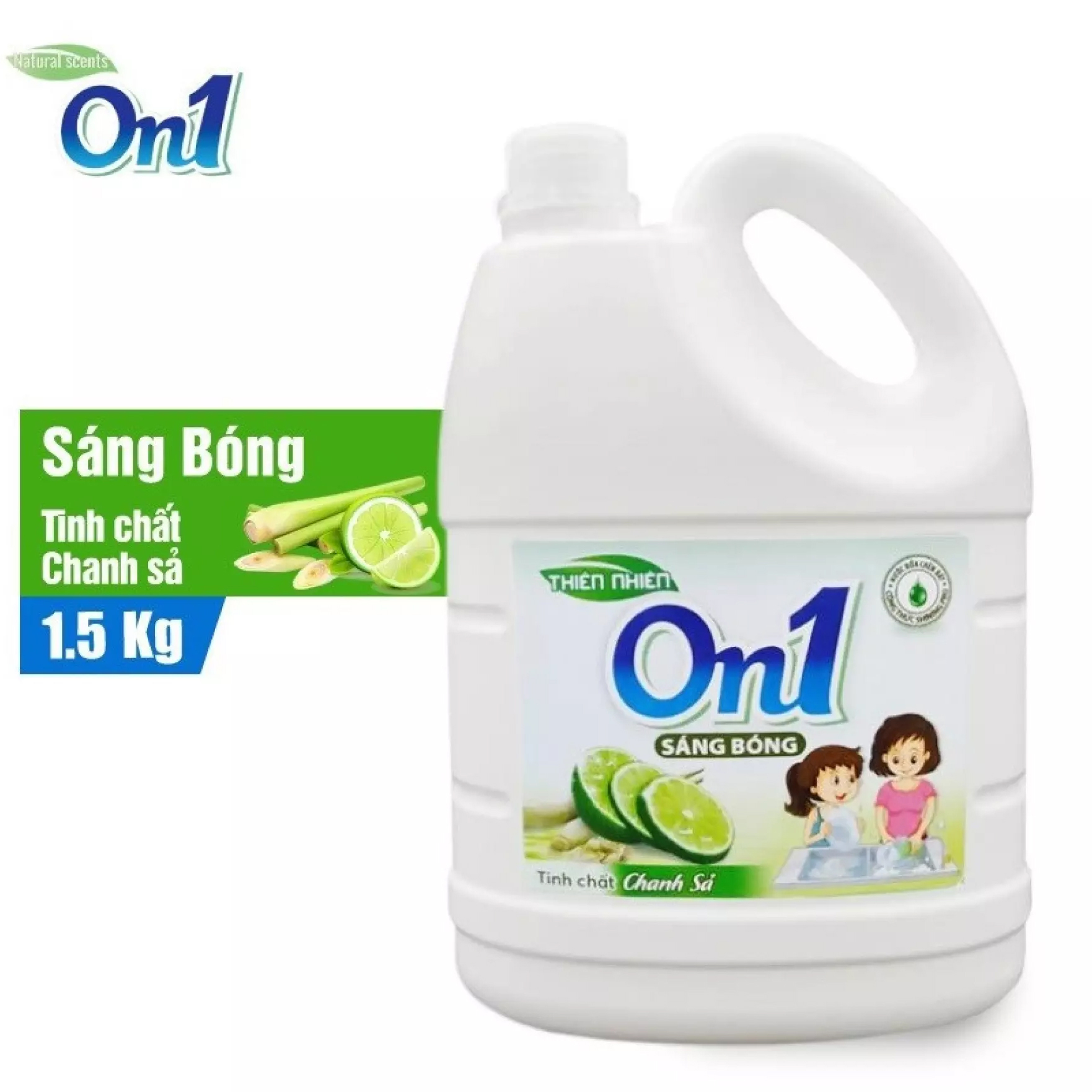 Nước Rửa Chén On1 Hương Chanh Sả 1.5Kg - Sạch sáng bóng