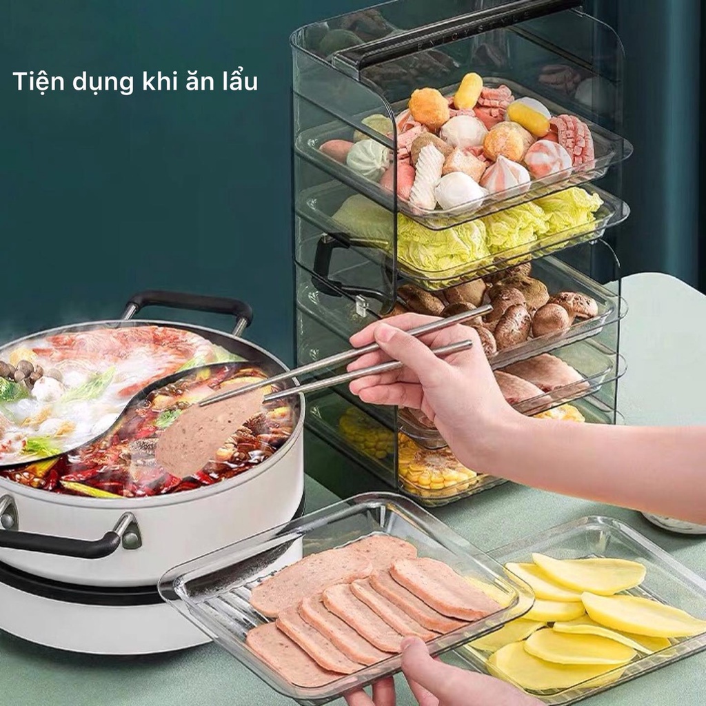 Khay xếp đĩa 4 tầng trong suốt cao cấp