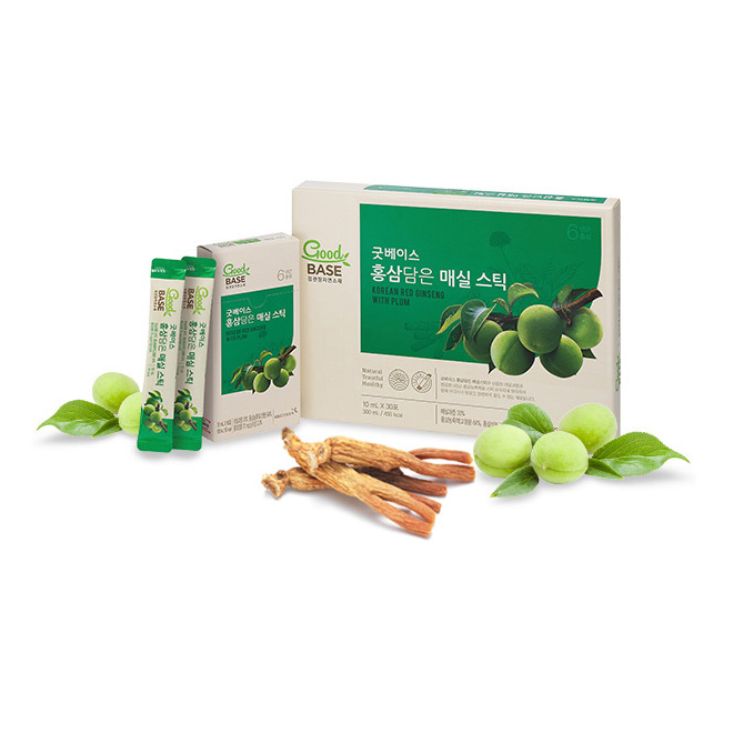 Nước Hồng sâm & Mơ xanh Good BASE KGC Cheong Kwan Jang Hàn Quốc - Giúp cải thiện miễn dịch, làm đẹp da và tốt cho hệ tiêu hóa