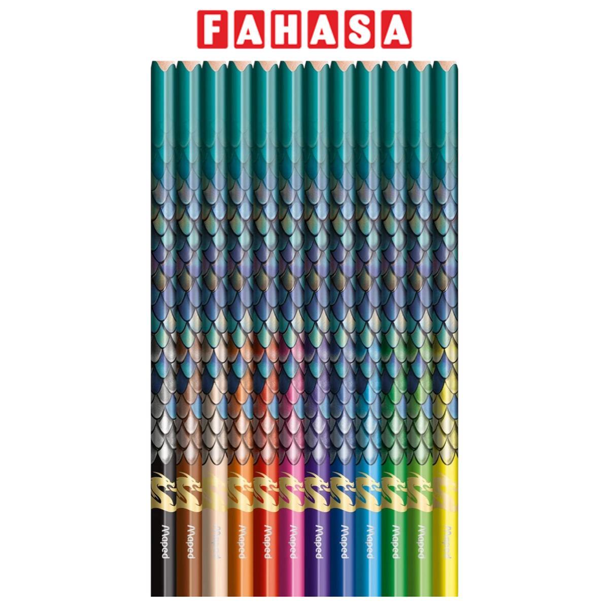 Hộp 12 Bút Chì Màu Họa Tiết Rồng - Maped 862234