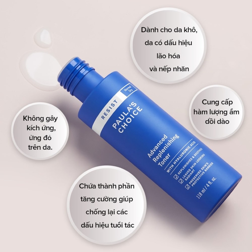 Toner chống lão hóa, bổ sung chuyên sâu Paula's Choice Resist Advanced Replenishing Toner 118ml