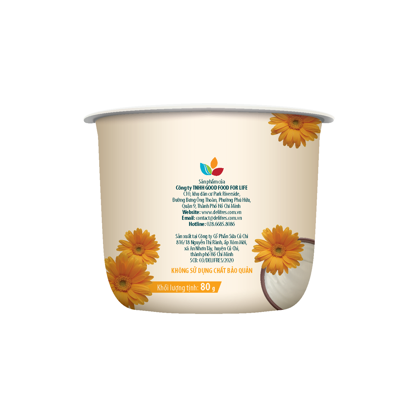 Sữa Chua Thanh Trùng DeliFres+ Có Đường | Lốc 4 Hũ 80g