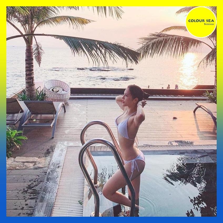 Bikini 2 mảnh tam giác basic trắng tinh khôi