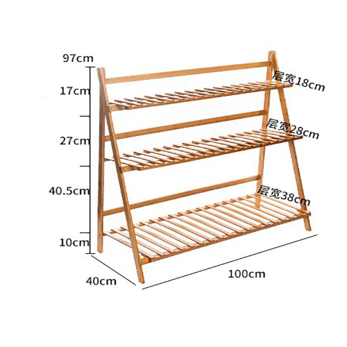 KỆ CÂY CẢNH TRANG TRÍ 3 TẦNG BẰNG GỖ TRE CÓ THỂ GẤP GỌN 100x40x97CM