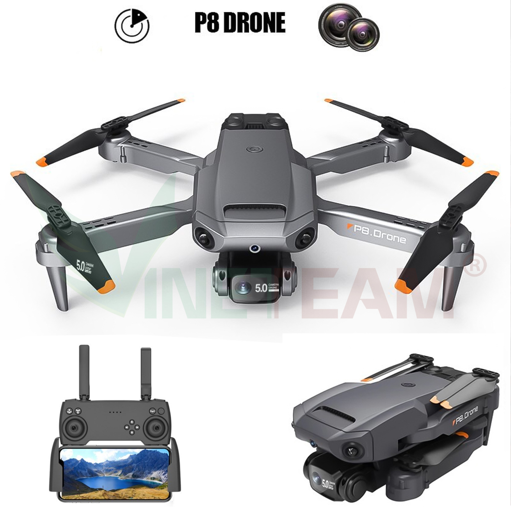 Máy Bay Điều Khiển Từ Xa Flycam P8 PRO Camera Kép Quadcopter UAV Với Bản Nâng Cấp 720P / 1080P / 4K HD FPV GPS WiFi Cảm Biến Chướng Ngại Vật - Hàng Nhập Khẩu