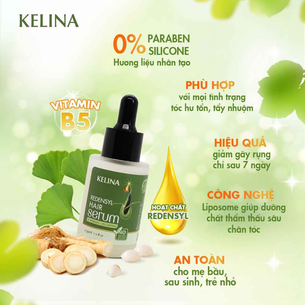 Tinh Chất Redensyl Hair Serum Cao Cấp Kích Thích Mọc Tóc, Ngăn Ngừa Rụng Tóc, Hỗ Trợ Làm Dày Và Chắc Khỏe Tóc Kelina 30ml