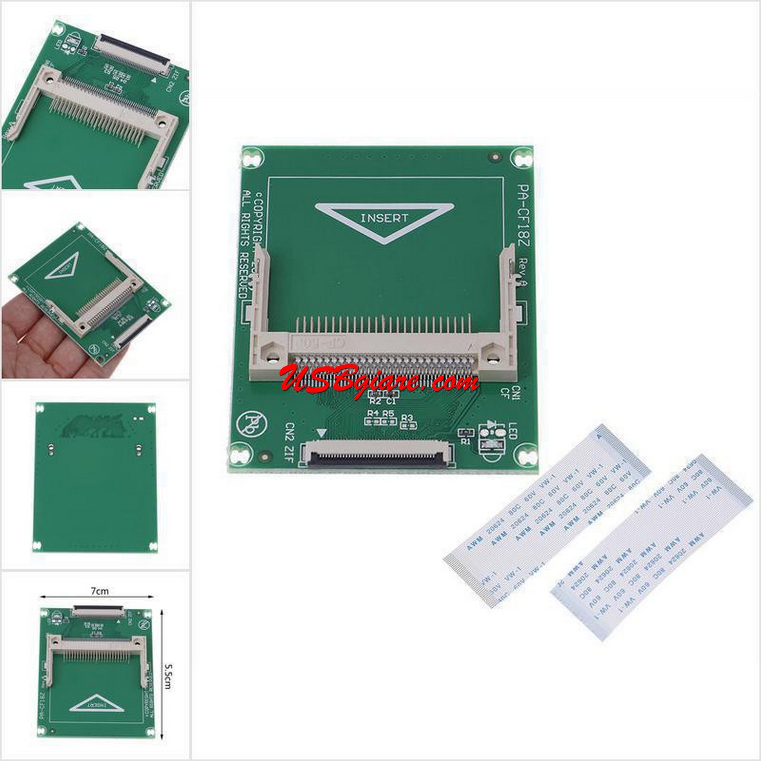 Thẻ chuyển đổi 50 Pin CF Card to 1.8 "CE ZIF SSD Adapter Converter for Computer Laptop