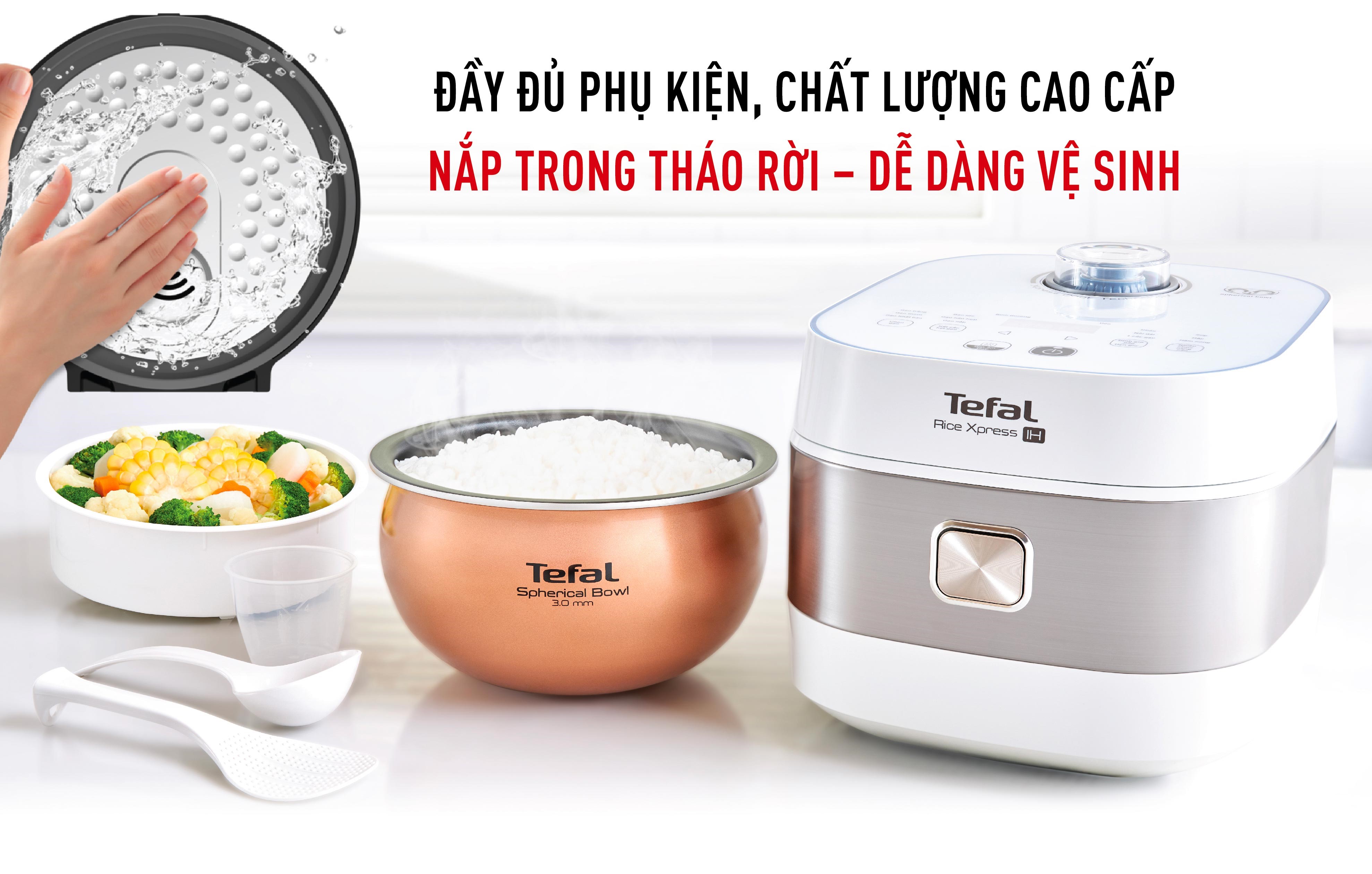 Combo Nồi cơm điện tử cao tần Tefal 1.5L RK762168 & Bộ 2 Chảo chiên Tefal Day By Day 24-28 - Hàng chính hãng