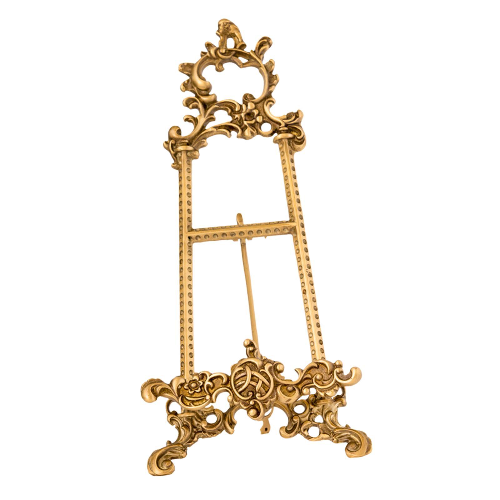 Retro Style Plate Stands for Display, Picture Frame Stand, Brass Easel Storage Rack, Metal Frame Holders for Dish/Photo Easel/ Decorative Plate