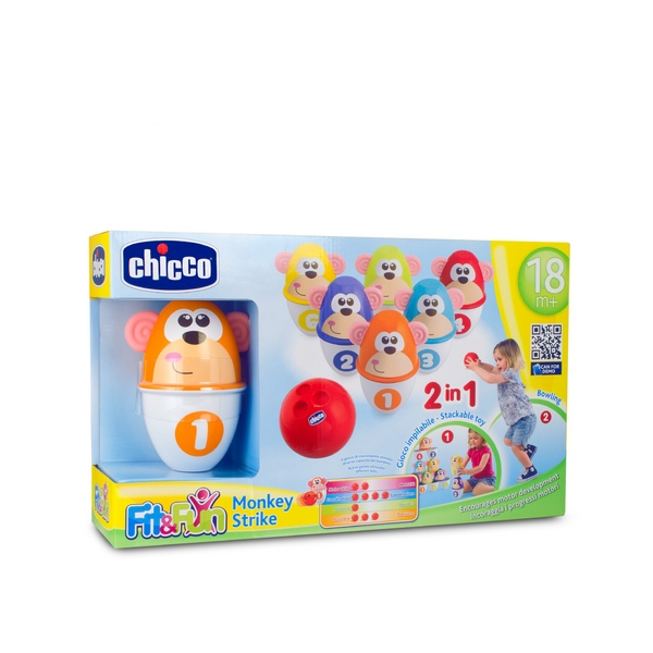 Bộ 6 Chiếc Đồ Chơi Bowling Khỉ Con 18M+ Chicco 5228