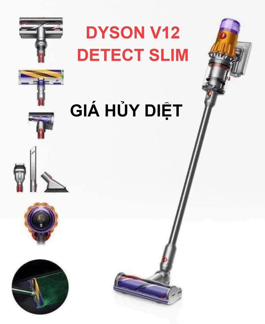 Máy Hút Bụi Dyson V12 Detect Slim ABSOLUTE Hàng chính hãng