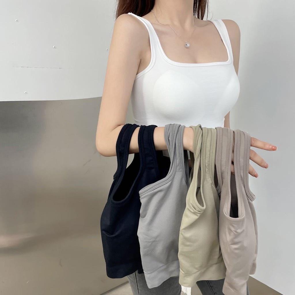 M58. Áo 2 dây Thun Nữ Croptop Mềm Sẵn Đệm Ngực Siêu Hot 233