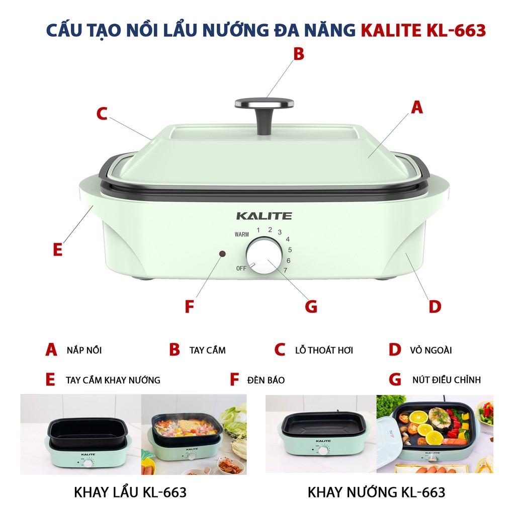 Nồi lẩu nướng đa năng Kalite KL 663, dung tích 4 lít, dễ dàng sử dụng - Hàng chính hãng