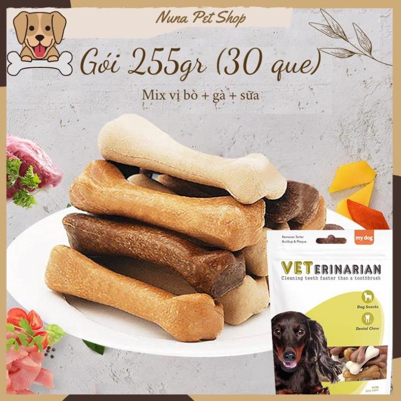 Xương gặm sạch răng cho chó mix vị thịt bò, thịt gà và sữa