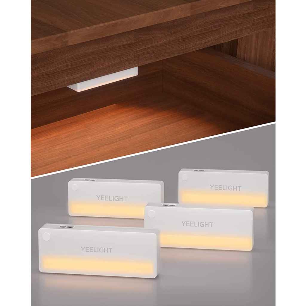 Đèn cảm biến ngăn kéo Yeelight Drawer Sensor Light Combo 4 đèn ánh sáng 2700K - Hàng Chính Hãng