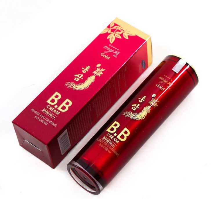 Combo 2 hộp Kem nền BB Hồng sâm đỏ Hàn Quốc-My SU S II R Red Ginseng B.B Cream (40ml),  kem lót nền BB My Gold, kem nền Hàn Quốc, kem nền che khuyết điểm