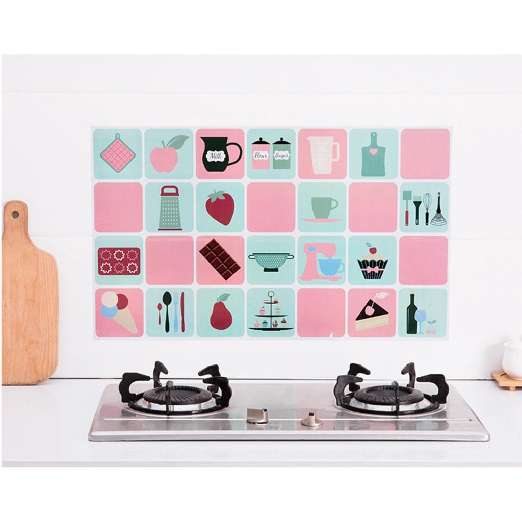Giấy Decal dán tường nhà bếp cách nhiệt, tránh bám dầu mỡ loại 1- nhiều hoạ tiết ngộ nghĩnh