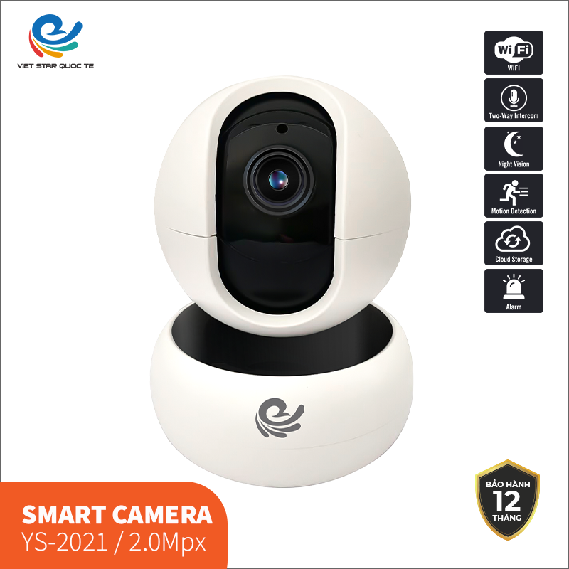 Camera Wifi Trong Nhà Viet Star Quoc Te Model YS-2021, Độ Phân Giải 2.0Mpx, Đàm Thoại 2 Chiều - Hàng Chính Hãng