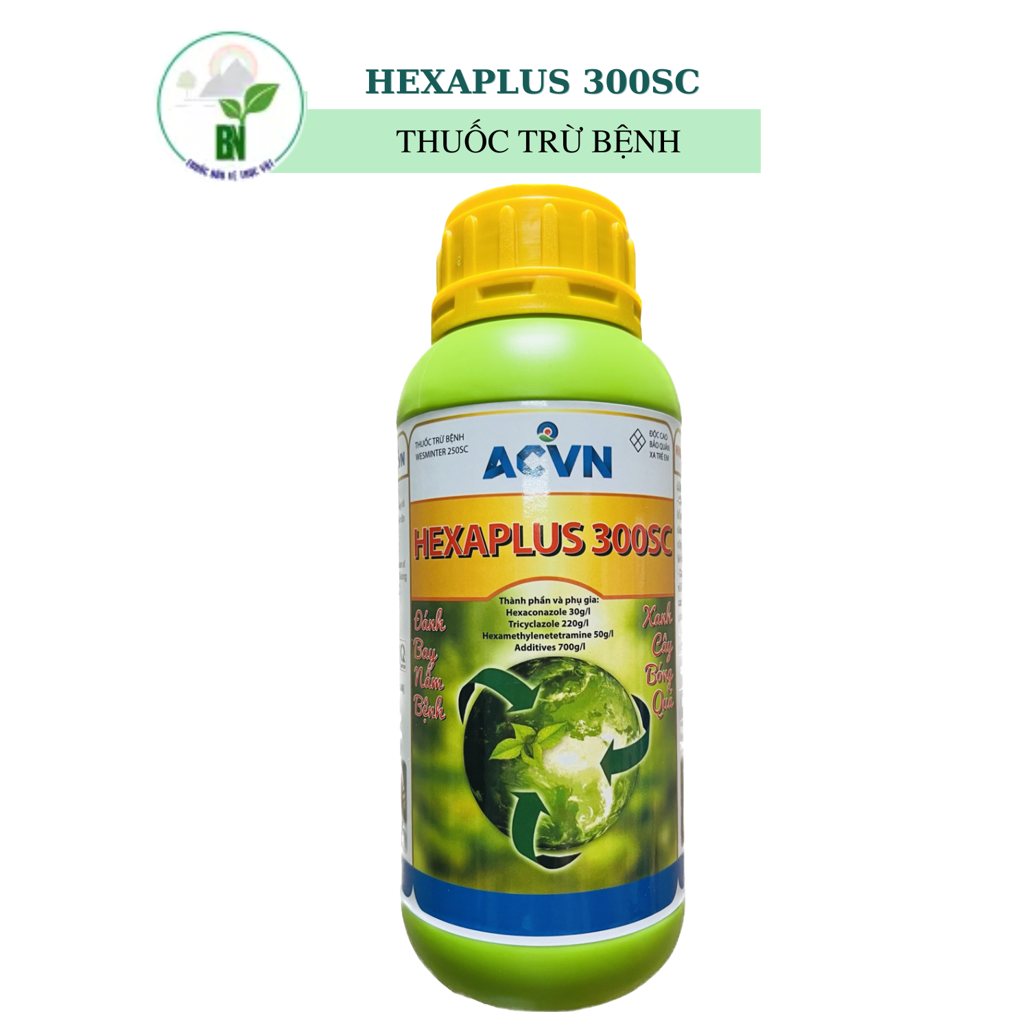Thuốc trừ bệnh ACVN - HEXAPLUS 300SC - Phòng trừ các bệnh đạo ôn, rỉ sắt, nấm hồng, thán thư...
