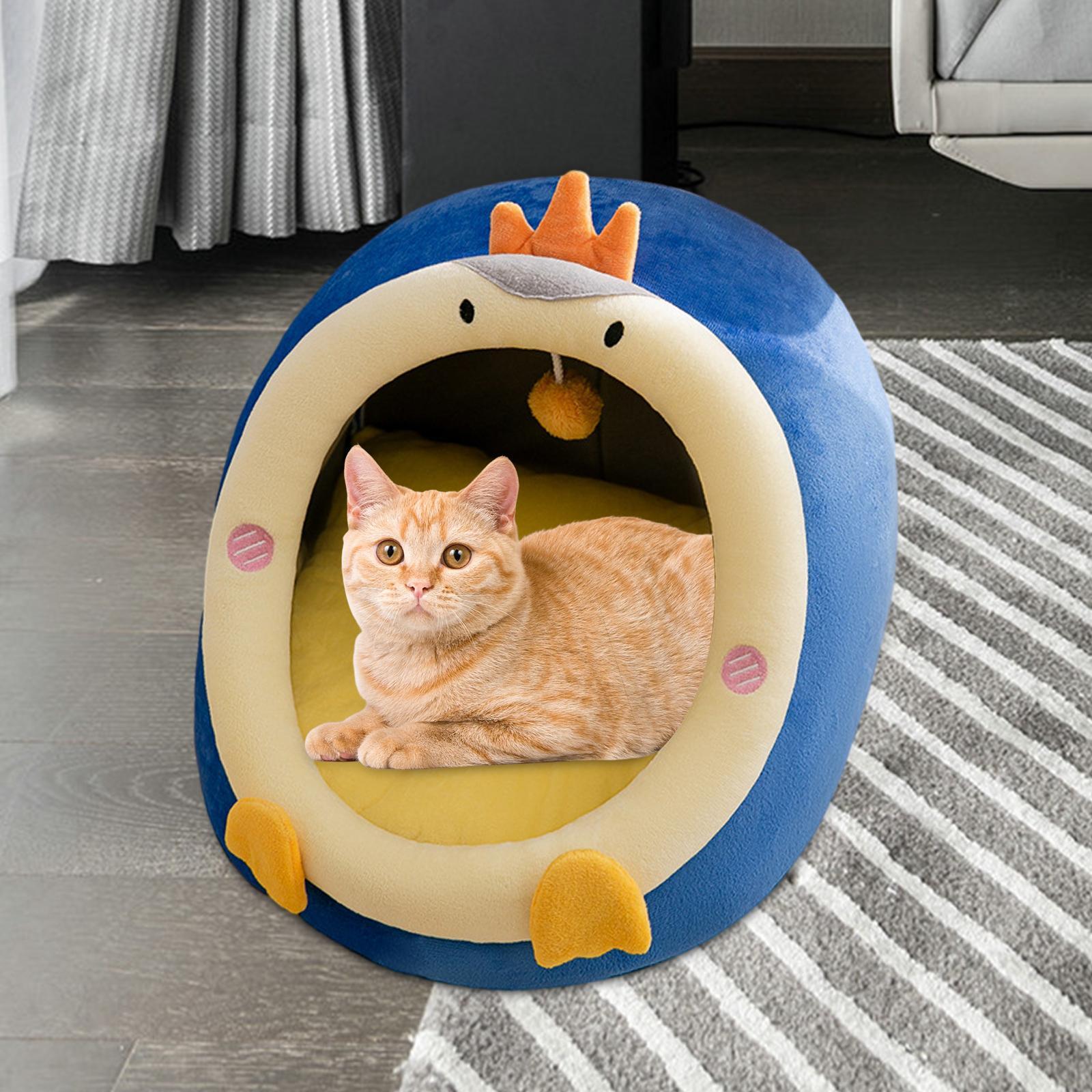 Semi Enclosed Warm Pet House Cat Bed, Pet Sleeping Bed, Comfortable Cat House for Kittens or Small Dogs Indoor Outdoor