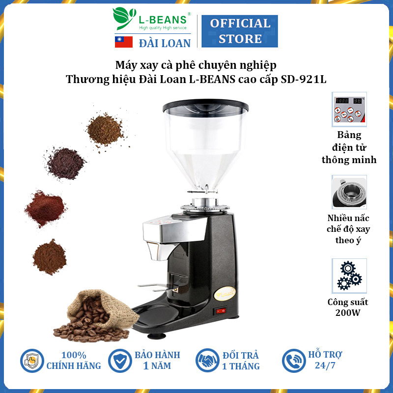 Máy xay cà phê chuyên nghiệp thương hiệu cao cấp L-BEANS SD-921L - Công suất: 200W - HÀNG NHẬP KHẨU