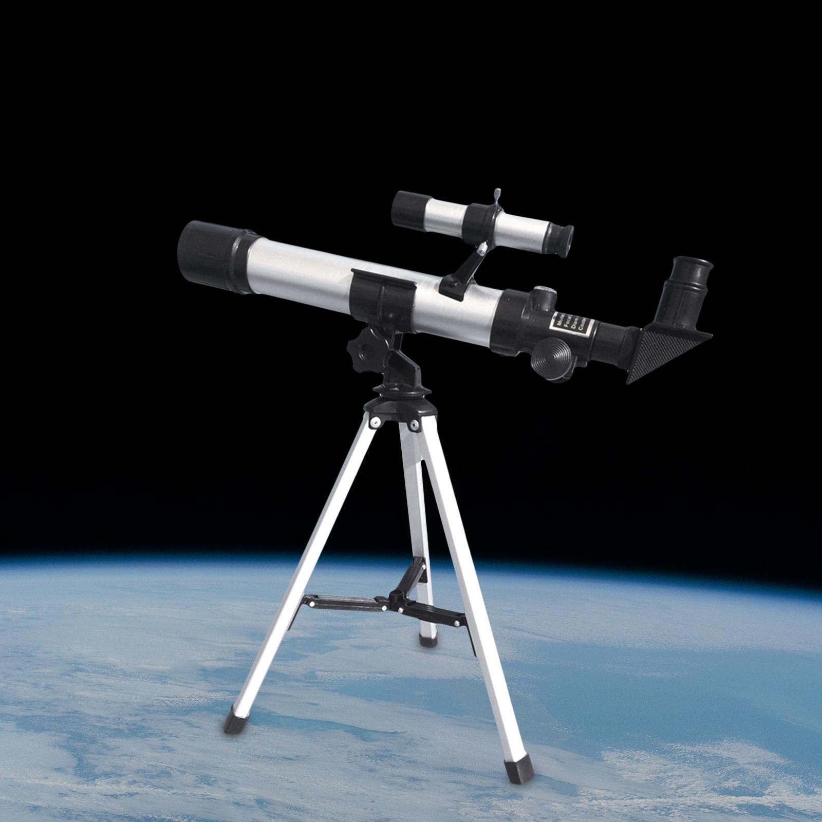 Professional Kids Astronomical Telescope with Tripod 1.5x Barlow Len 40mm Objective Lens Refractor Telescope for Beginners Educational Toys