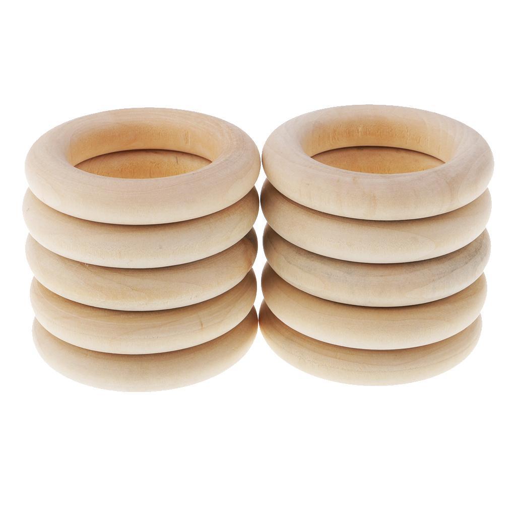 2-17pack 10 Pieces Natural Wood Loop Ring Wood Material for DIY Jewelry Findings