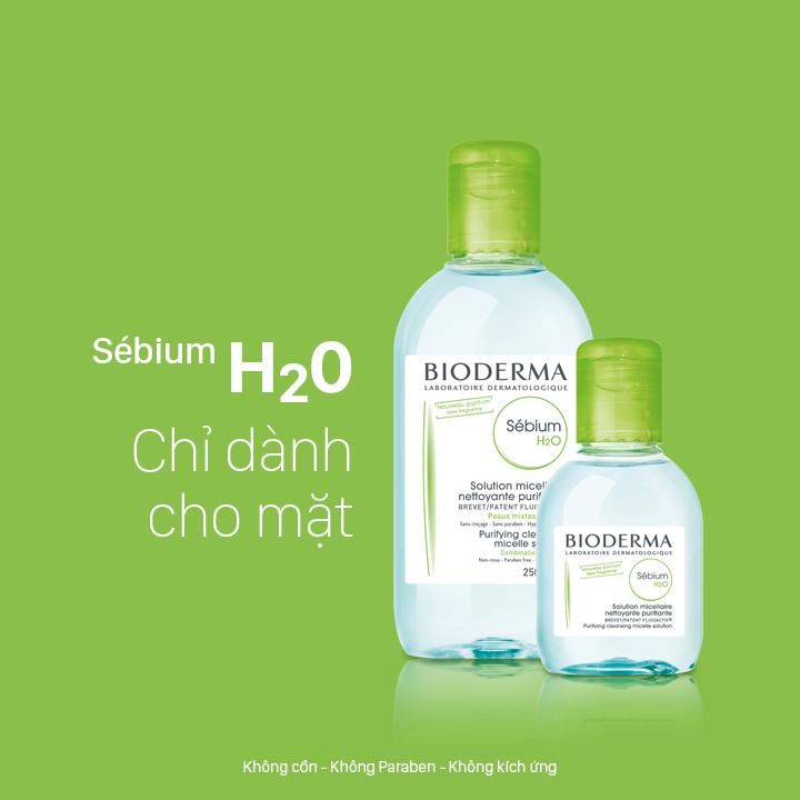 Nước Tẩy Trang Bioderma Dành Cho Da Dầu &amp; Hỗn Hợp Sébium H2O- Hàng công ty chính hãng