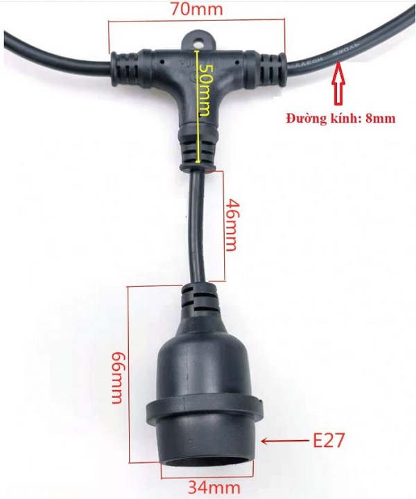 Dây đèn bóng led búp 10 mét 20 bóng 5w, đèn trang trí hàng chính hãng.