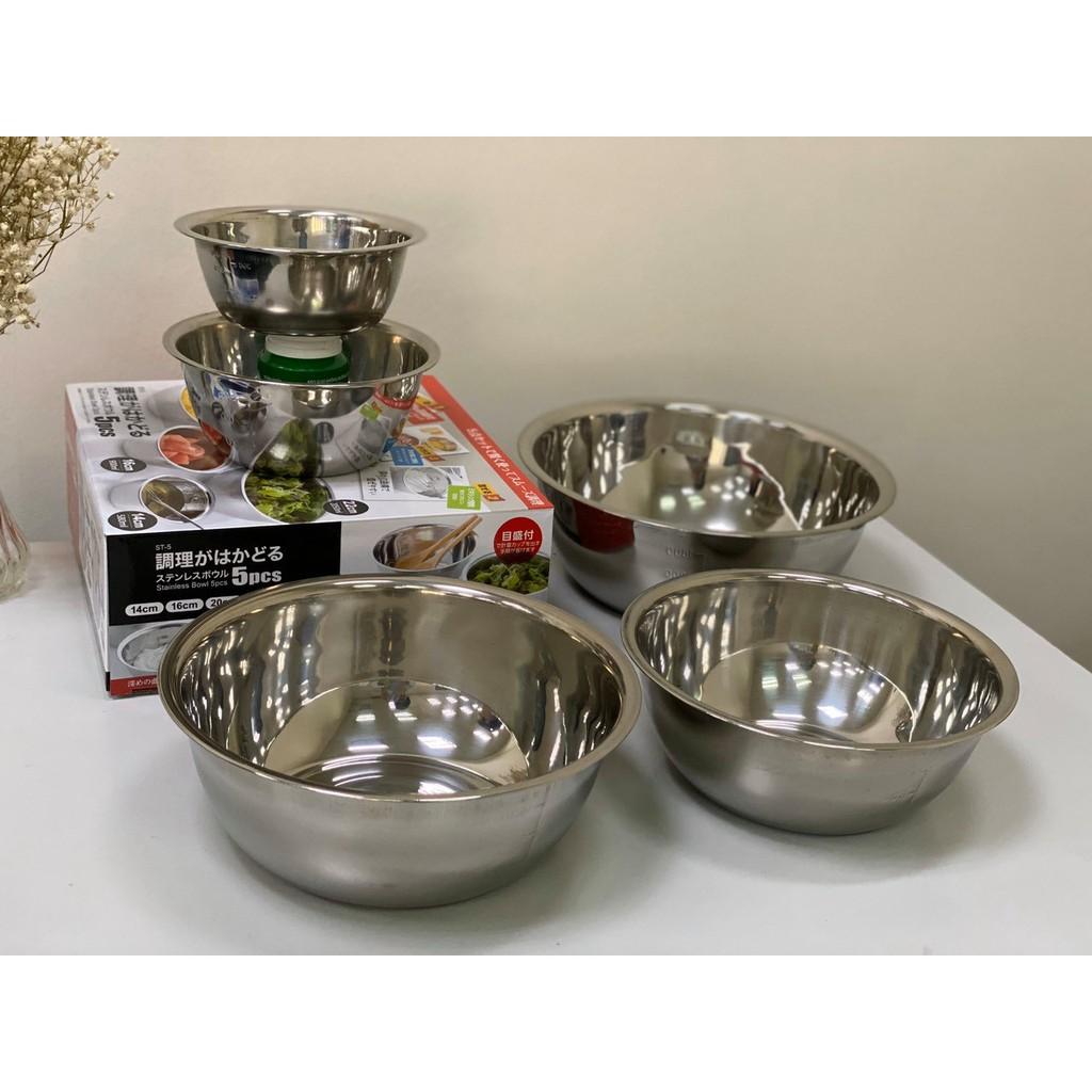 Set 5 tô inox cao cấp hàng Nhật