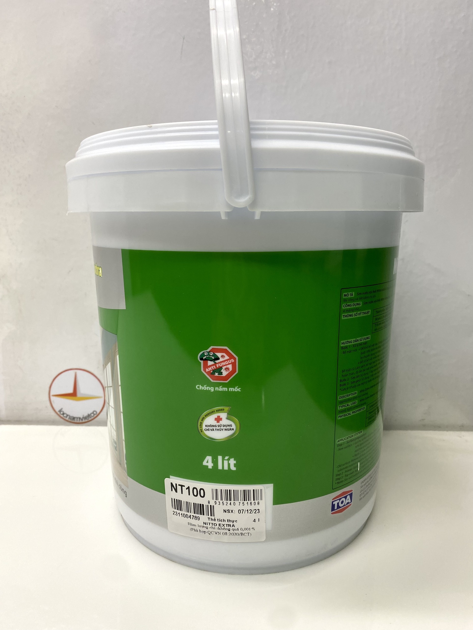Sơn Nước Toa Nitto Extra nội thất trắng 100 _4L