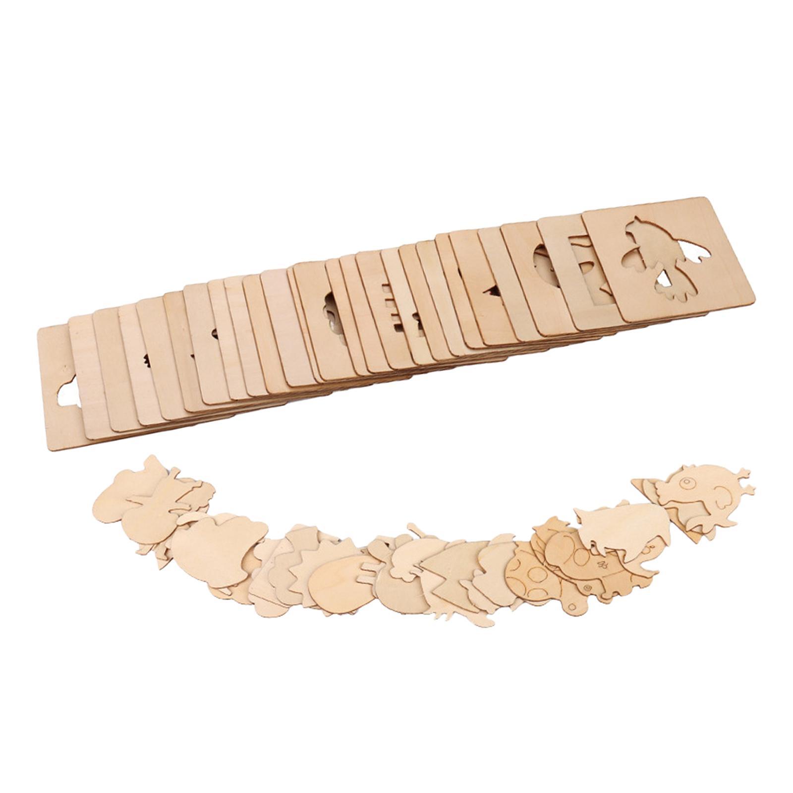 Puzzle Arts Crafts Set Kids Wooden Drawing Stencils Kit DIY Wall Painting Template Tools Creative Art Painting Template for kitchen Boys