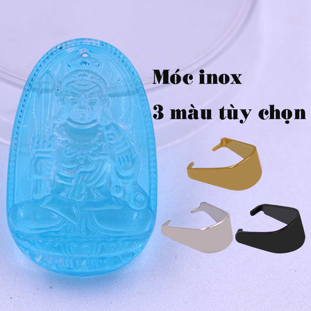 Mặt dây chuyền Phật Bất Động Minh Vương Pha lê xanh biển -  Hộ mệnh tuổi Dậu - Size phù hợp cho nam và nữ