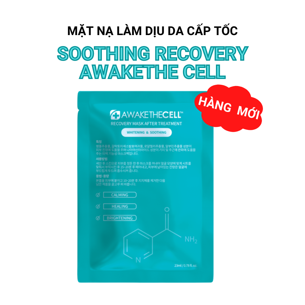 Mặt Nạ Cấp Ẩm, Làm Dịu Da, Dưỡng Trắng Da SOOTHING RECOVERY Awakethe Cell Hàn Quốc - Mặt nạ Phục Hồi