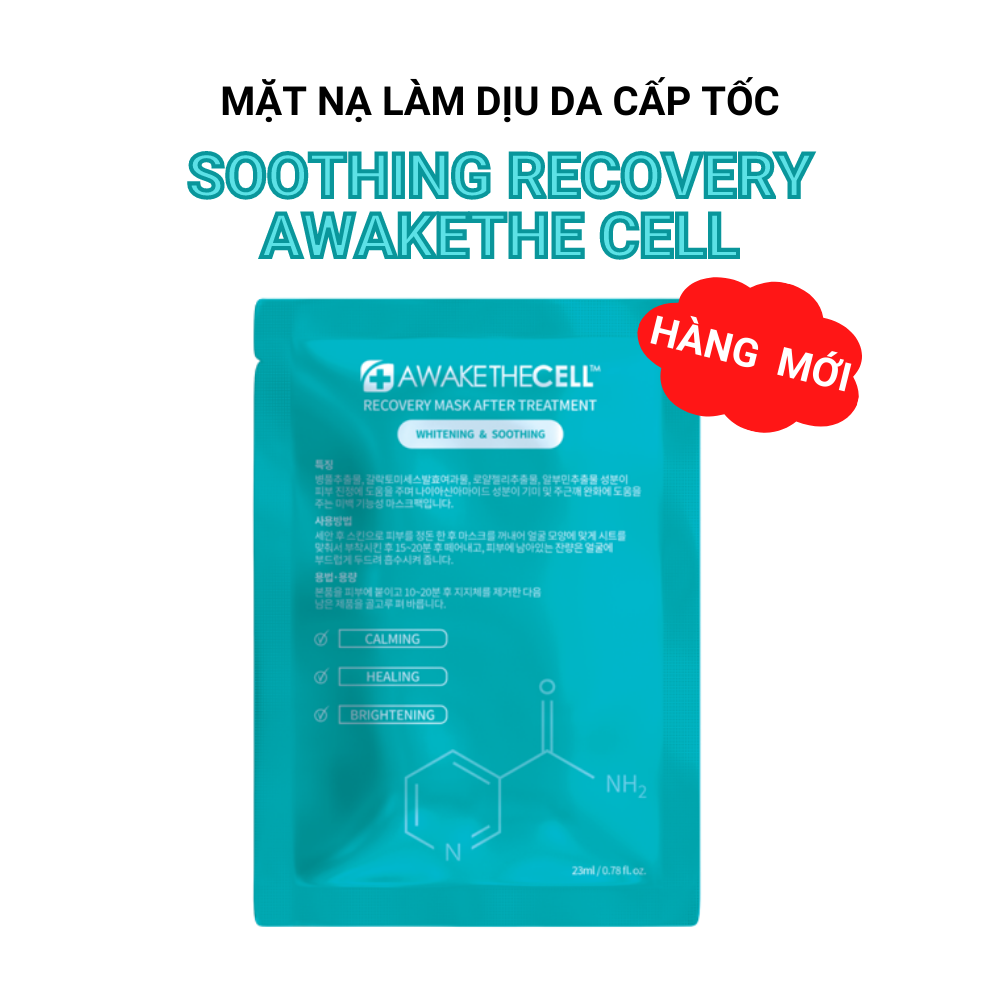 Mặt Nạ Cấp Ẩm, Làm Dịu Da, Dưỡng Trắng Da SOOTHING RECOVERY Awakethe Cell Hàn Quốc - Mặt nạ Phục Hồi (Hàng Chính Hãng)