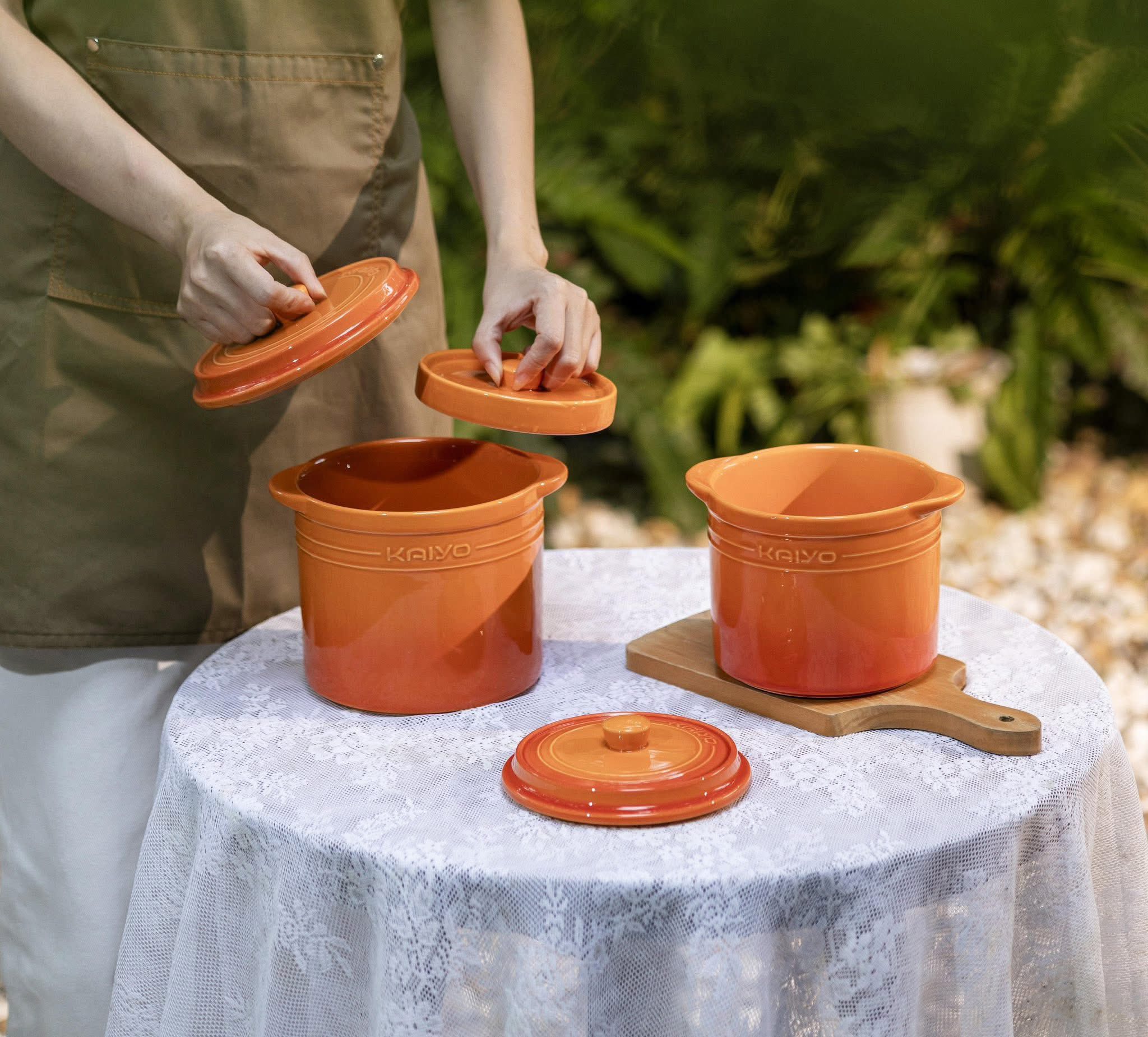 HŨ GỐM CẦU VÒNG KAIYO 1,5L - Đường kính 15cm, cao 16cm Hàng chính Hãng