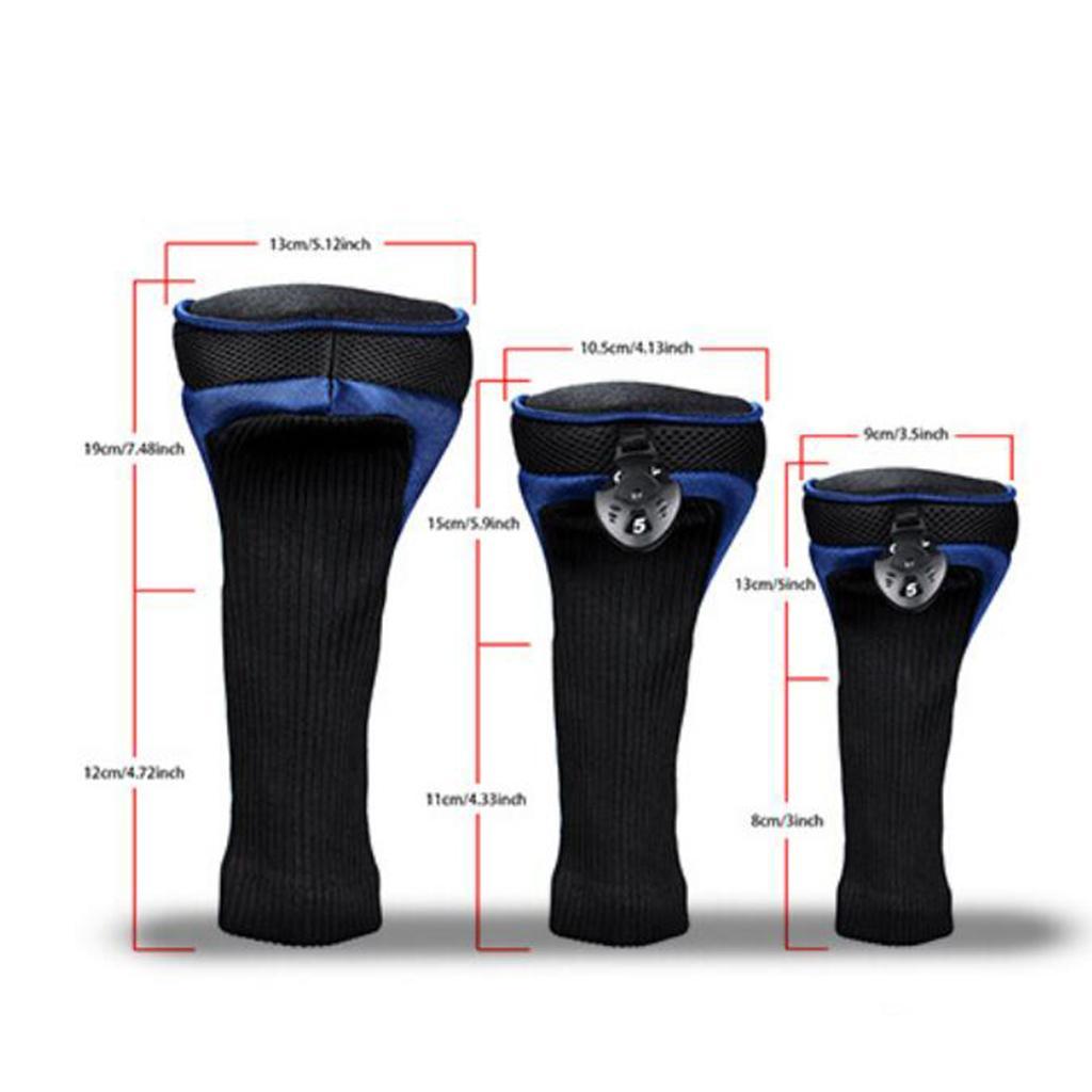 6 Pieces Golf Wood Head Cover Fairway Driver Headcover Mesh Club Guard