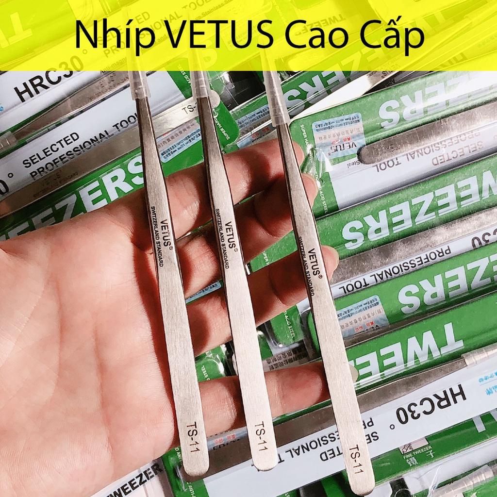 NHÍP VETUS TS11 TEM CHÍNH HÃNG CAO CẤP NHẶT LÔNG YẾN, NỐI MI, GẮP LINH KIỆN - ĐẦU NHỌN ĐỀU, CẠNH BO