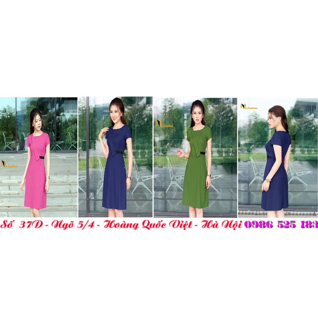 Đầm xòe cổ vát phối eo V129