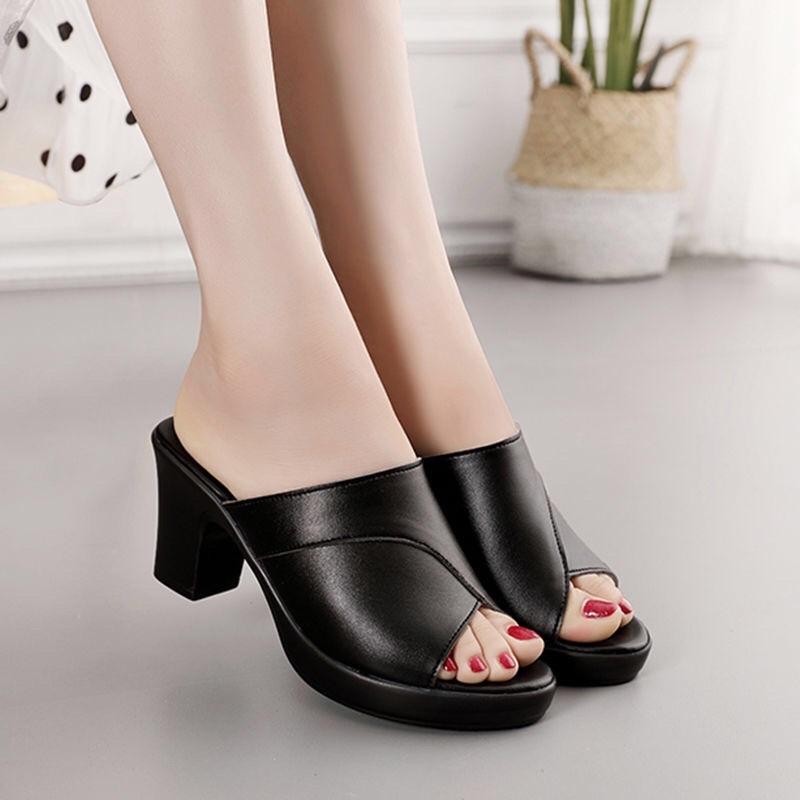 Dép cao gót trung niên cho bà cho mẹ-guốc nữ-giày trung niên nữ