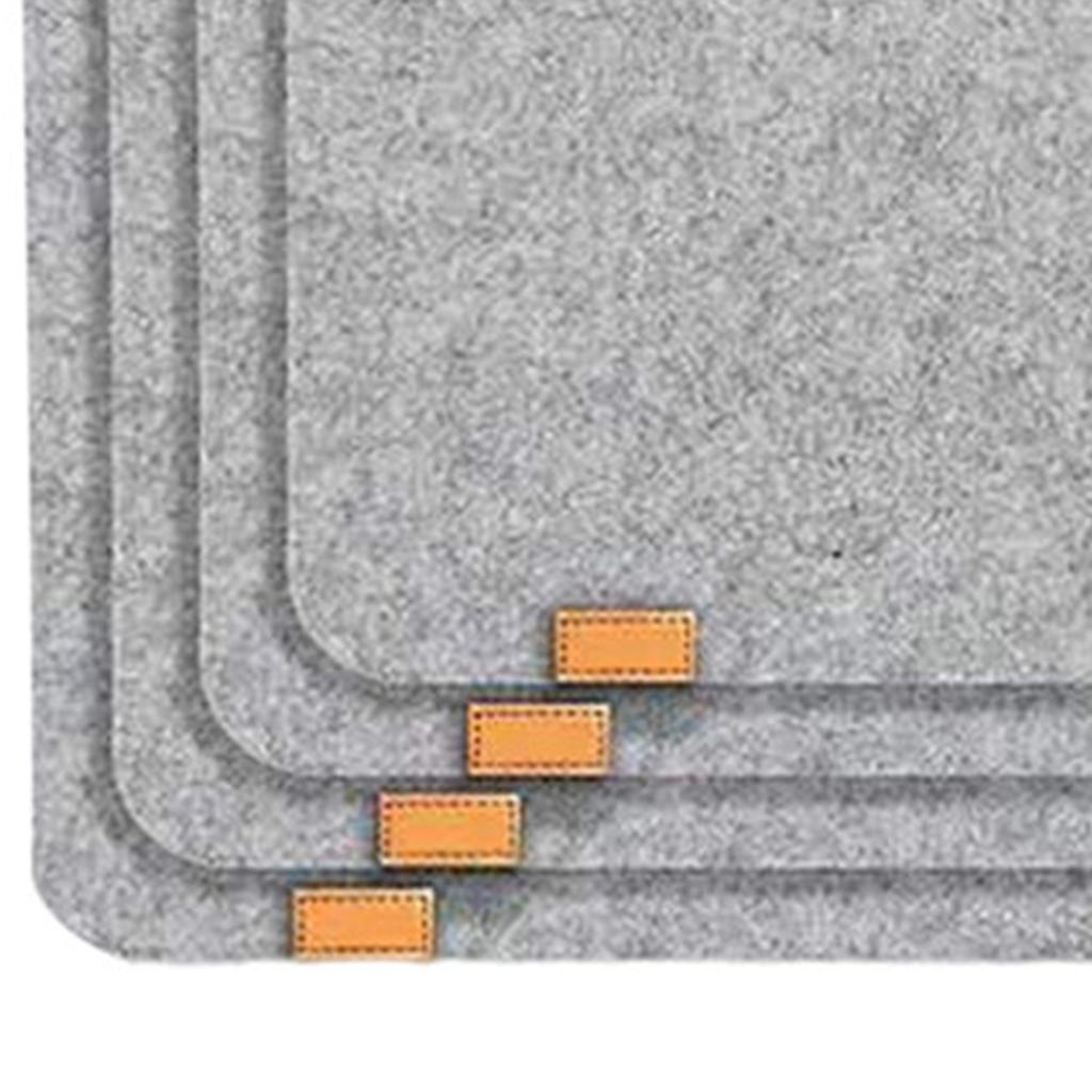 Set of 4 Felt Place Mats Coasters Dining Table Placemat Non-Slip Grey