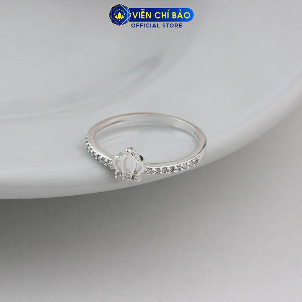Nhẫn bạc nữ mặt vương miện đính đá nhỏ bạc 925 thời trang phụ kiện trang sức nữ Viễn Chí Bảo N400473