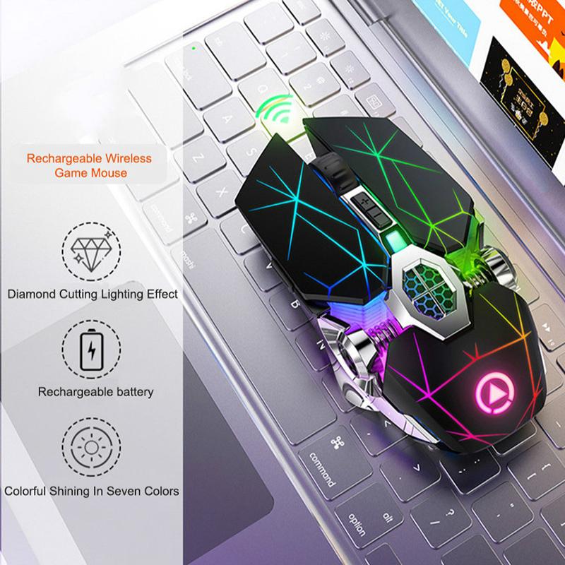Nhiều Màu Sắc Wreless Chuột Led Backlit Công Thái Chuột Chơi Game Sạc Chuột Máy Tính Dành Cho Laptop Plus Trọng Lượng Silent Chuột