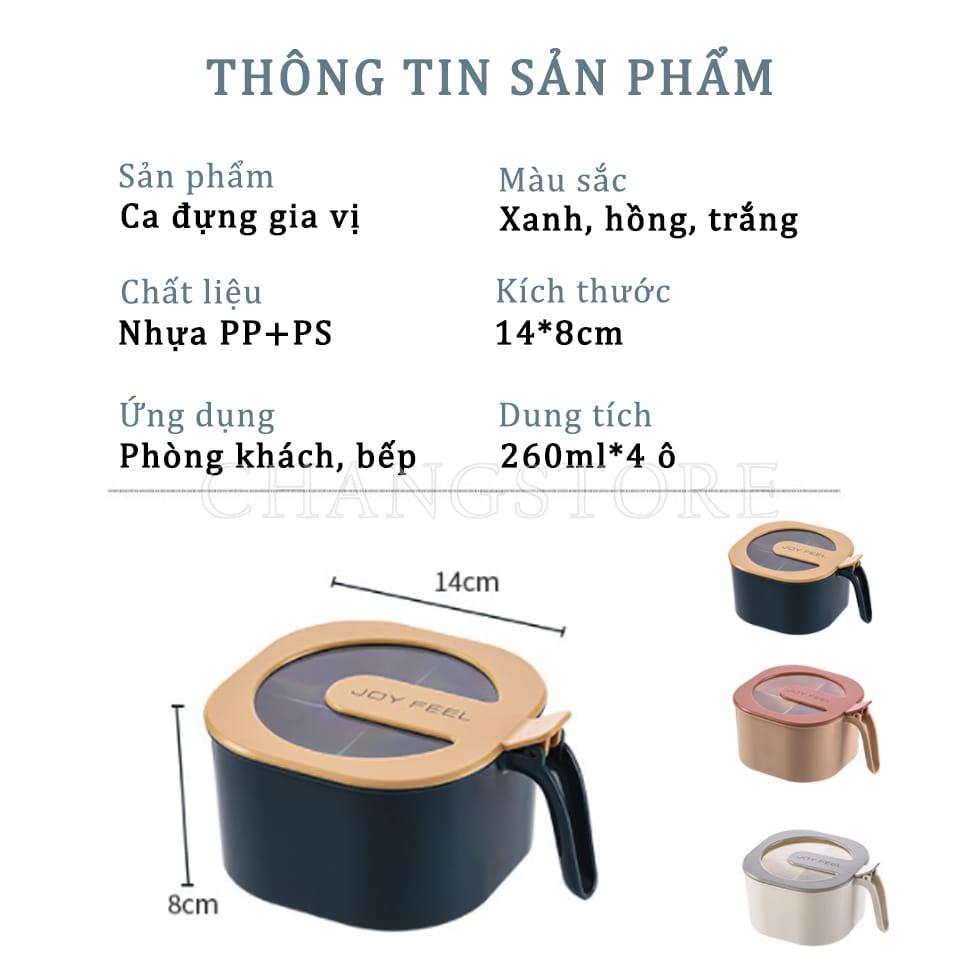 Hộp Đựng Gia Vị 4 Ngăn Thông Minh Tiện Lợi Dành Cho Nhà Bếp