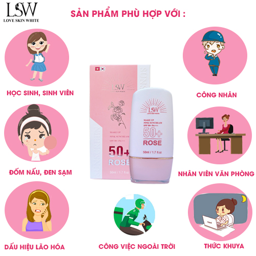Kem Chống Nắng Bảo Vệ và Nâng Tone Da SPF 50+ PA+++ LSW