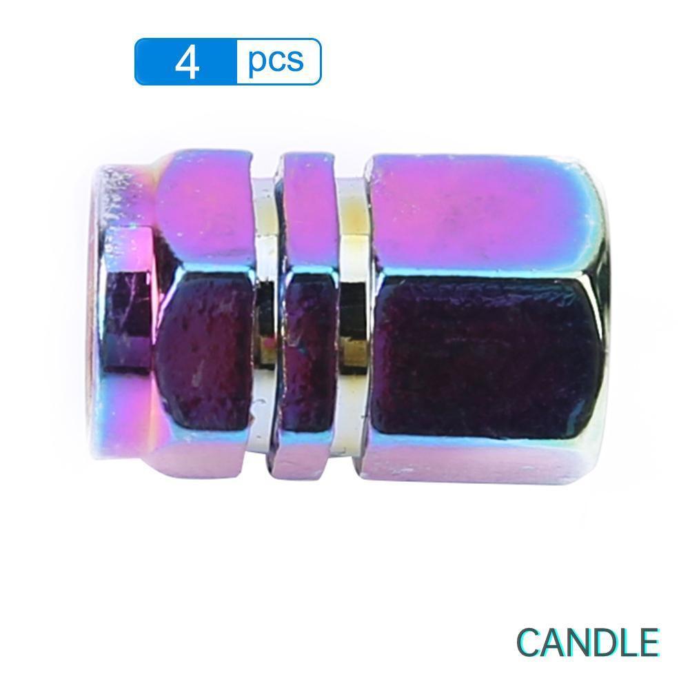 Bộ 4 Nắp Van Lốp Xe Hình Lục Giác Bằng Nhôm Nhiều Màu