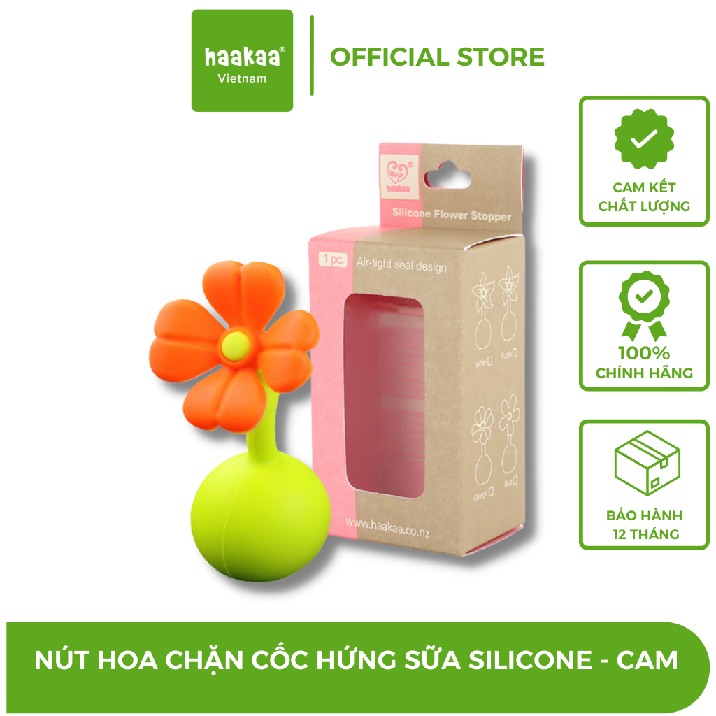 Nút hoa chặn cốc hứng sữa Haakaa. Chất liệu silicone cao cấp. Không chứa BPA, PVC và phthalate