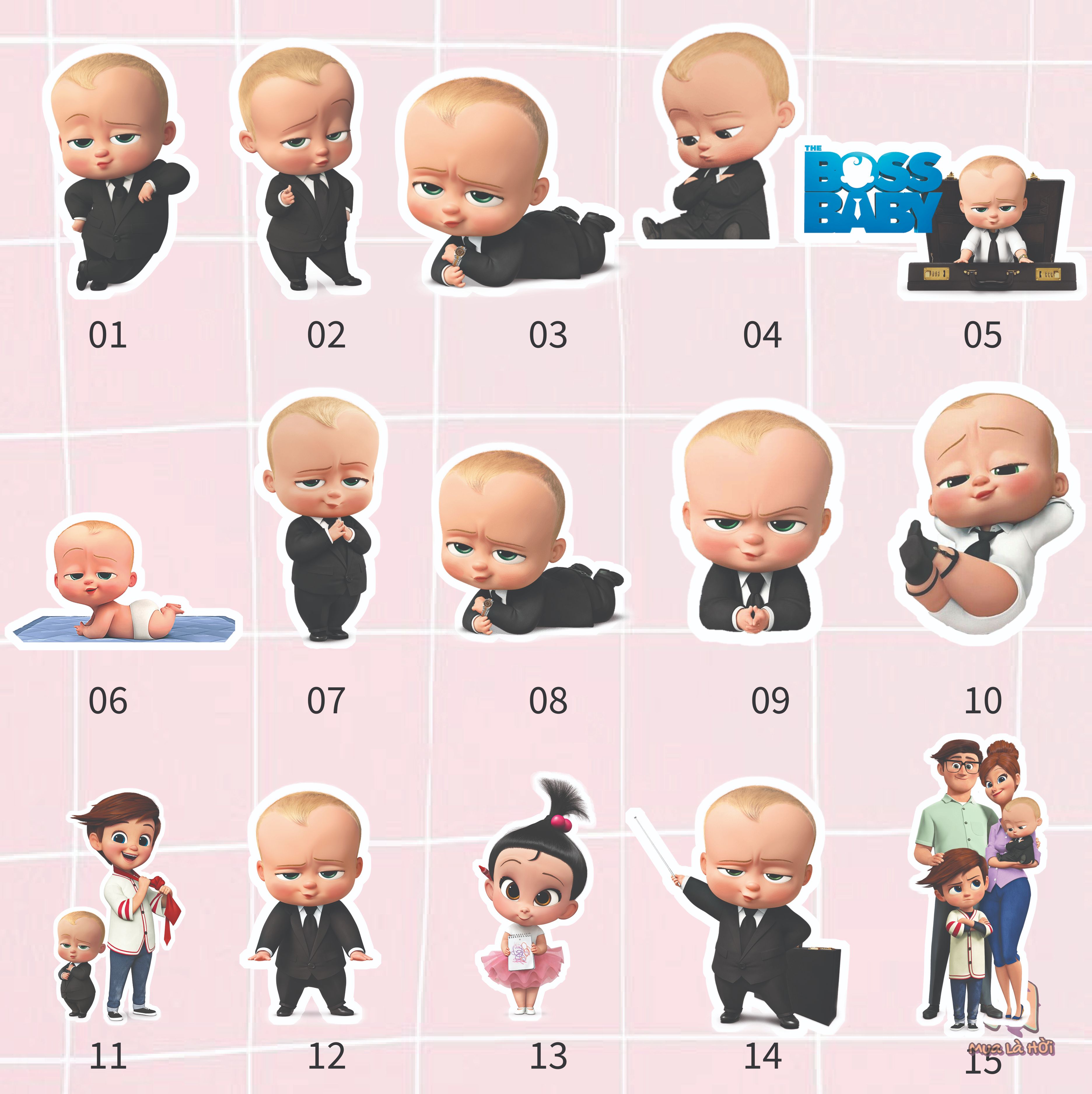 Miếng dán Stickers chủ đề The boss baby
