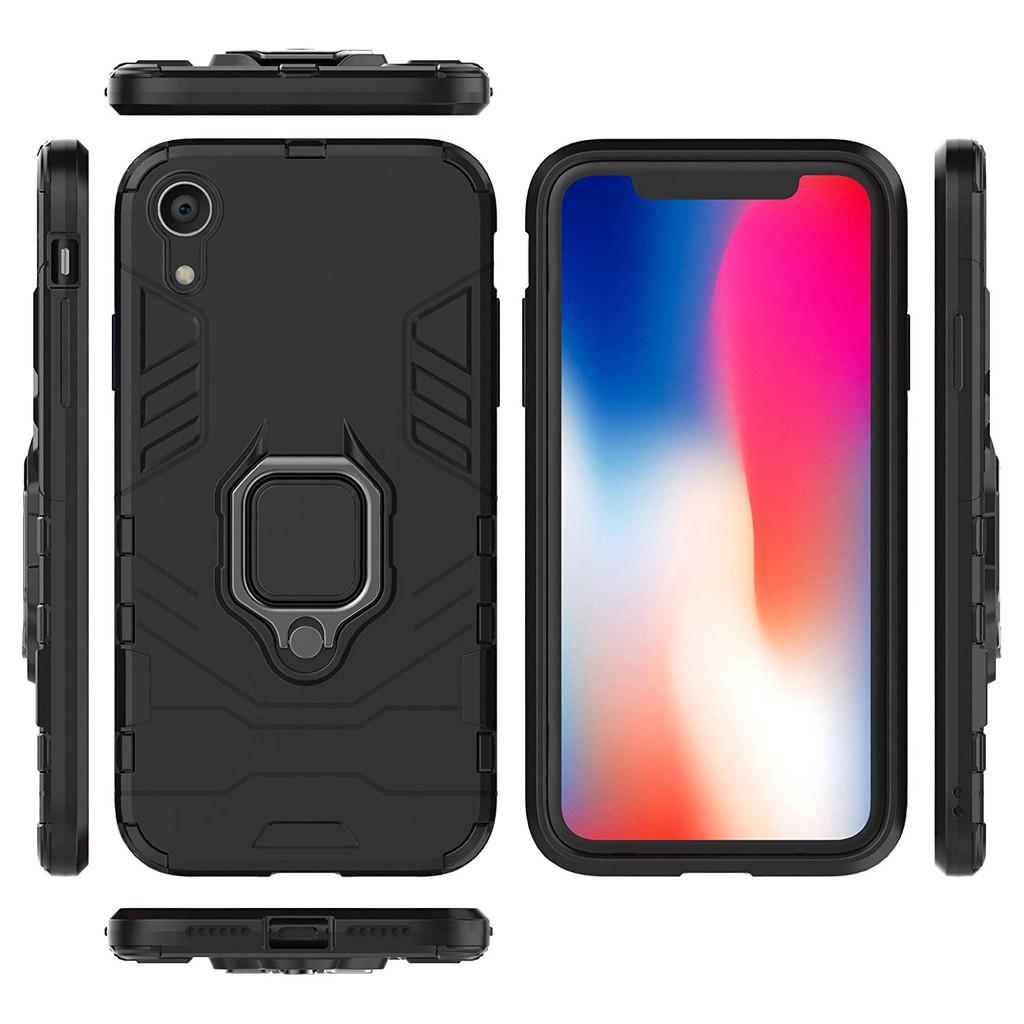 Ốp lưng cho iPhone XR iron man chống sốc kèm nhẫn xoay chống xem video bảo vệ camera