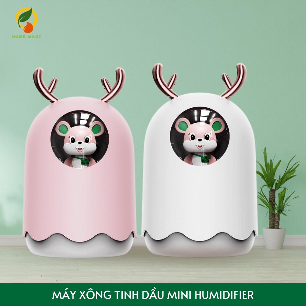 Máy phun sương tạo ẩm không khí hình thú dung tích 300ml, có đèn Led dùng làm đèn ngủ đèn trang trí siêu dễ thương